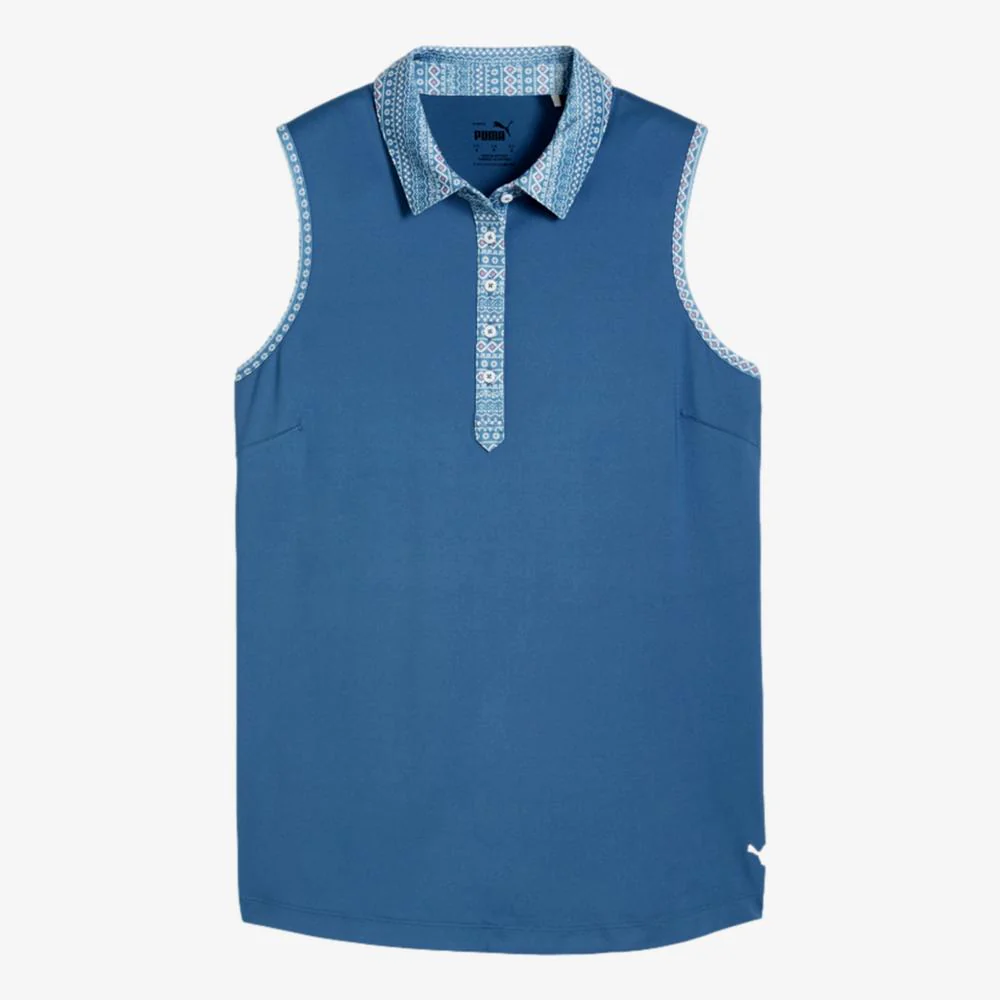 PUMA Fair Isle Sleeveless Polo Shirt - Image 5