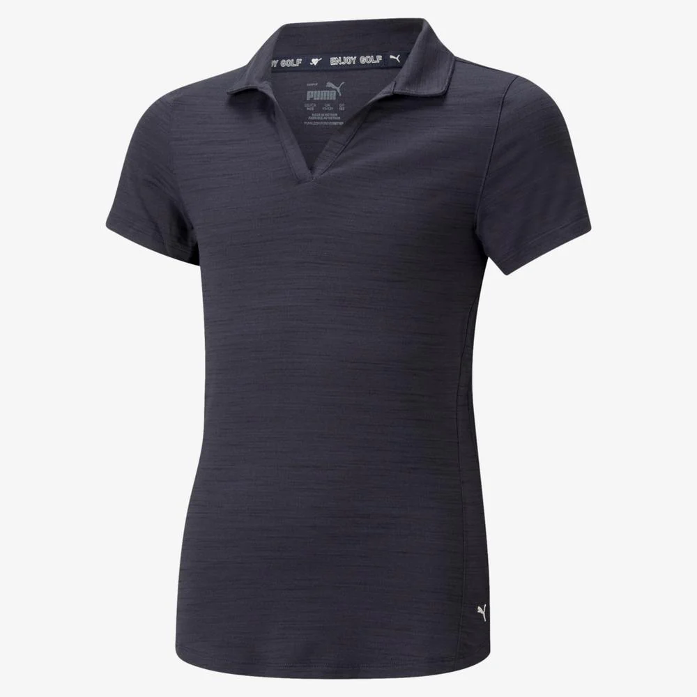PUMA Girls Cloudspun Coast Solid Short Sleeve Polo Shirt